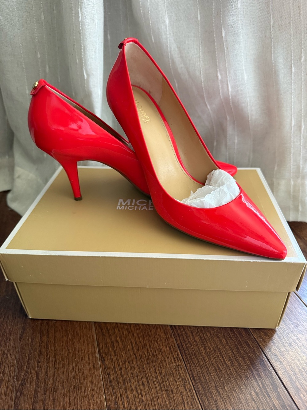 Michael Kors Red Patent Pointed Toe Pumps